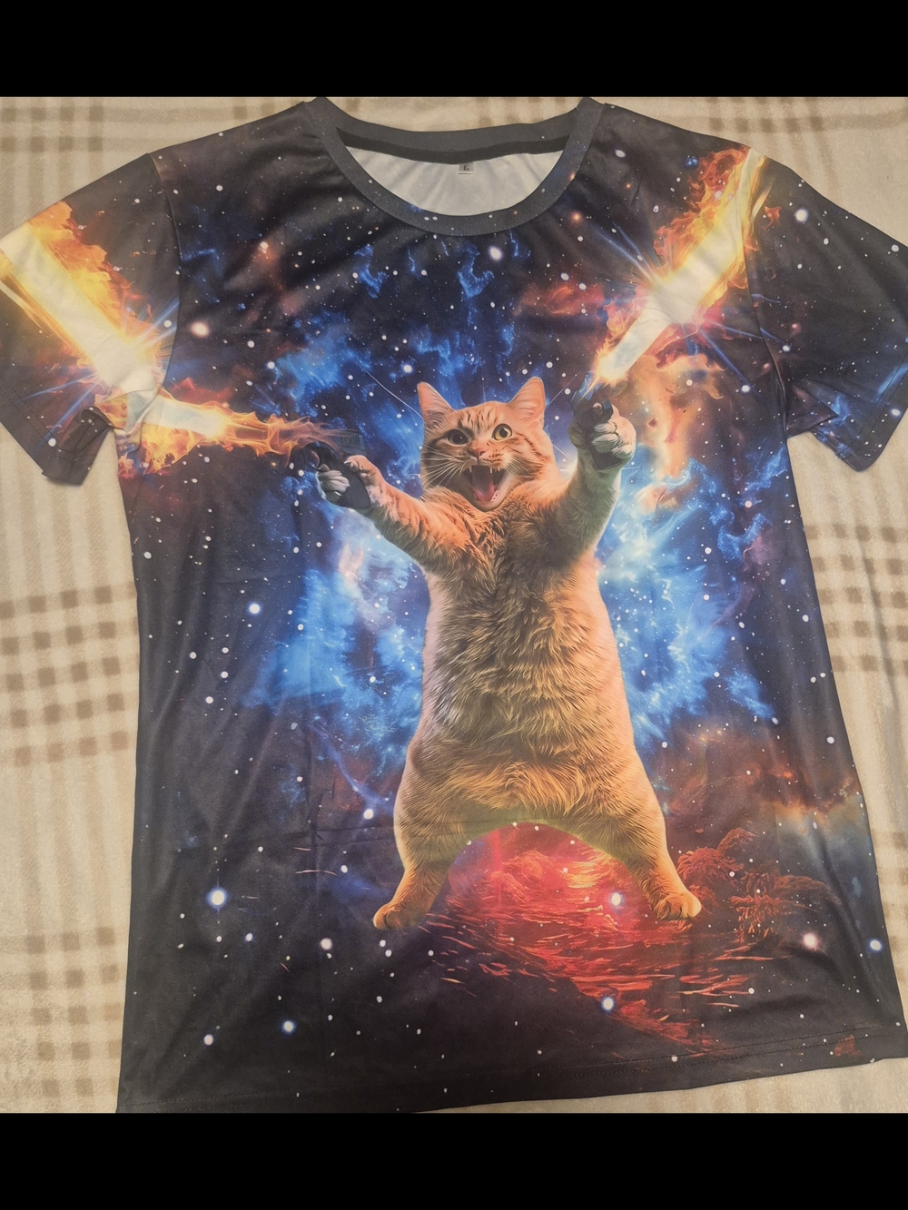 Orange Cat Galaxy Graphic Tee for Cats & Pet Owners